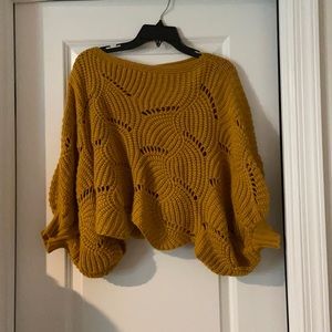 Mustard yellow cropped sweater